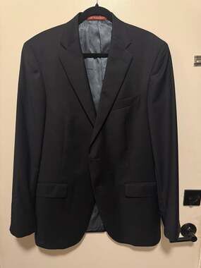 Hart Schaffner Marx for Dillard's Two-Piece Solid Black Wool Suit